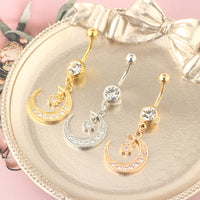 European And American Stars And Moon Belly Button Nails