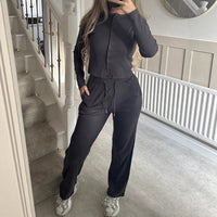 Women's Shirt And Straight-Leg Pants Two-Piece Set