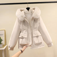 Women's Fashion Velvet Padded Thick Fur Coat