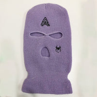 Spider-embroidered Warm Knitted Three-hole Hat