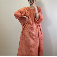 Loose-fit Tie-Dye Printed Dress For Women
