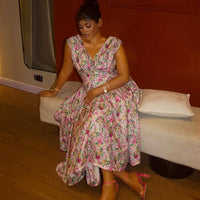 Women's V-neck Long Summer Casual Dress