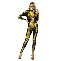Halloween Ghost Festival 3D Horror Skull Frame Printed Jumpsuit