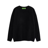 American Retro Simple Solid Color Crew Neck Pullover Sweater Men And Women