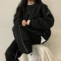 Womens Long-Sleeve Top And Pants Two-Piece Set Fashionable Casual Sportswear