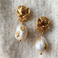 French Vintage Baroque Pearl Earrings