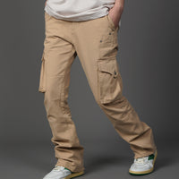Retro Two-color Casual Pocket Micro-flare Pants National Trend