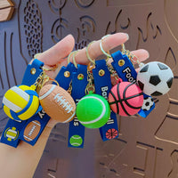 Creative Cartoon Ball Series Basketball Keychain Pendant Men's And Women's Schoolbags Ornaments