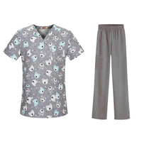 Bestselling Cartoon-print Nurse Uniform Womens Top And Pants
