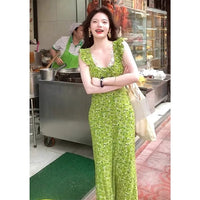 Womens Floral Waist-Cinching Slim-Fit Sexy Lace Slip Dress