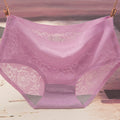 Ice Silk Seamless Panties Women's Mid-waist Jacquard
