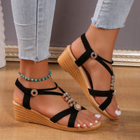 Bohemian Style Non-slip Wedge All-match Handmade Beaded Platform Sandals