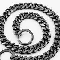 Titanium Steel Metal Hip Hop Pet 15mm Gold Stainless Steel Dog Leash