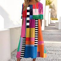 Casual Retro Ocean Art Print Womens Loose Dress