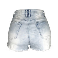 High-waisted Hip-lifting Fringed Fringe Women's Denim Stretch Shorts
