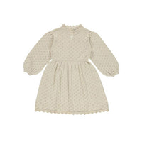 Children's Pullover Sweater Lace Cutout Knit Sweater Puff Sleeve Top