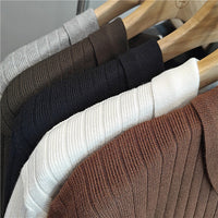 Lightly Mature Spring And Autumn Stripes Lapel Boys Texture Loose Elastic Knitted Sweater