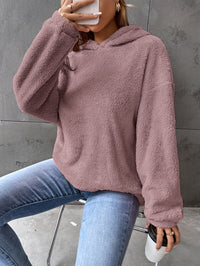 Women's Simple Fashion Hooded Double-sided Velvet Loose Long Sleeve Sweatershirt