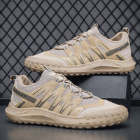 Men's Shoes Breathable Leather Mesh Stitching Casual Shoes