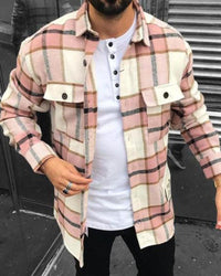 Velvet Padded Shirt 3D Digital Printing Geometric Lapel