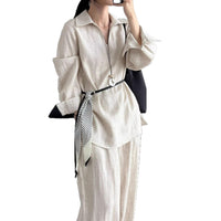 Two-piece Relaxed-fit Casual Pants Set For Women Straight-leg Pants For Women