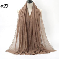 Pure Color Pleated Cotton Scarf Cotton And Linen Scarf