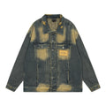 Loose Casual Wash Vintage Distressed Turn-down Collar Coat