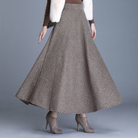 Womens Long Woolen Skirt With A Ful