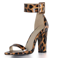 Women's Open Toe Hollow Fashion Pattern Thick High Heel Sandals