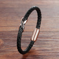 Stainless Steel Leather Unisex Wrist Strap