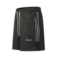 Men's Distressed Side Striped Stitching Casual Shorts