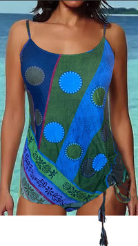 Printed Sling Conservative Swimsuit Triangle One Piece