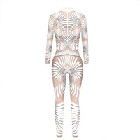 Halloween 3D Skeleton Digital Women's Digital Print Jumpsuit