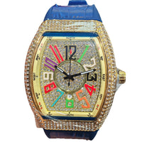 Barrel-shaped Minimalist Wristwatch Leather Strap Diamond Accents Quartz Watch