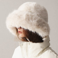 Womens Oversized Furry Fisherman Hat For Fall And Winter In Mongolian Style