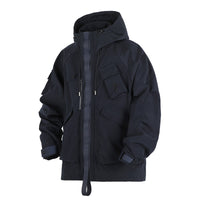 Mechanical Style Multi-pocket Loose Casual Hooded Jacket