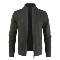 Autumn New Men's Cardigan Coat Casual Stand Collar Solid Color Men's Knitwear