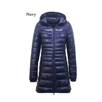 Lightweight Mid-length Plus Size Slim Fit Women's Down Jacket