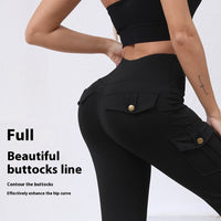 Pocket High Waist Hip Lift Quick-drying Breathable Tight Casual Fitness Sports Pants