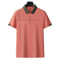 Lapel Embroidery Short Sleeve Casual Men's Business Polo Shirt