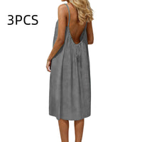 Ice Silk Linen Dress Plus-size Womens Fashion