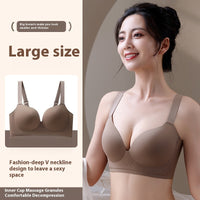 Traceless Plus Size Bra For Women Push Up Breast Holding Adjustment