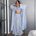 Long Coat Tube Top And Wide-leg Pants Three-piece Set