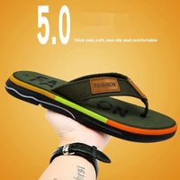 Men's Flip Flops Summer Outdoor Non-slip Soft Bottom Sandals Woven Belt Clip