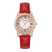 Women's Diamond-embedded Roman Face Simple Fashion All-match Quartz Watch Gift Box