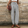 Striped Floral Print Casual Jumpsuit Women