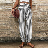 Striped Floral Print Casual Jumpsuit Women