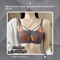 Sexy Cross-Over Lace Bra With Soft Underwire Thin Latex Design That Makes A Fuller Bust Appear Smaller