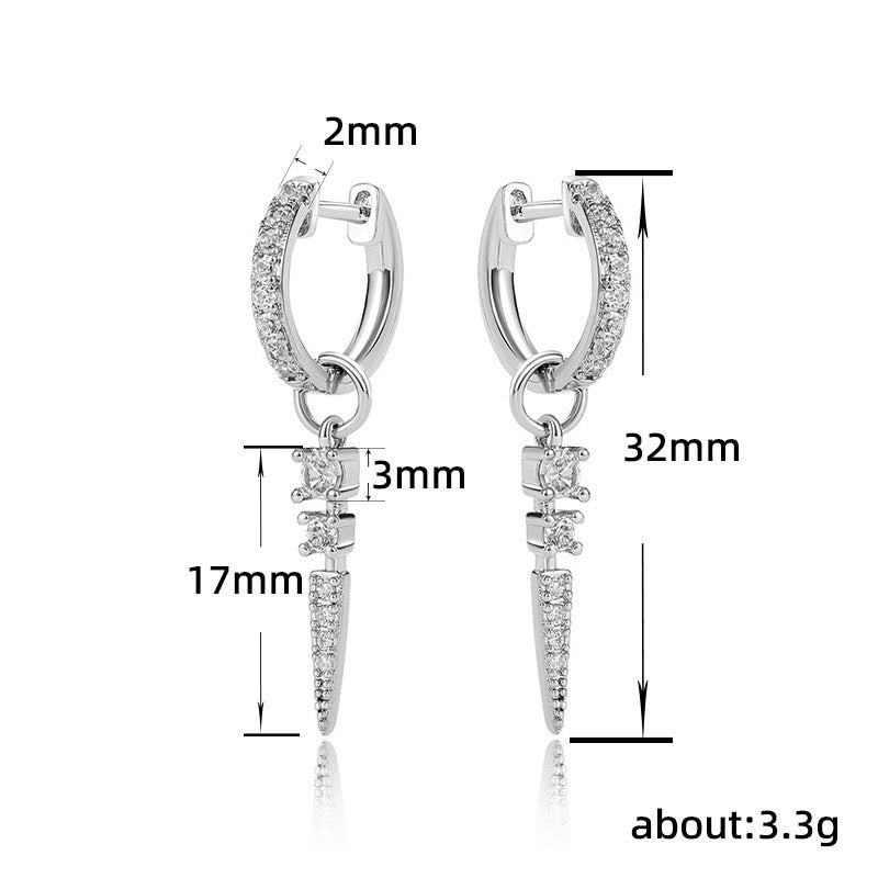 Cross Long Personalized Minority Men And Women Earrings For Couple