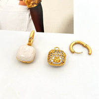 Stylish Drop-glaze Stud Earrings With Delicate Micro-set Zirconia